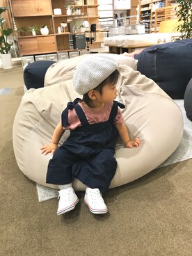 「Handmade（ハンドメイド）のアイテム（サロペット/オーバーオール）」を使った、____khr.sさん（レディース・80cm）の秋コーディネート