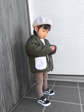 「キルティングコート」｜____khr.sさん（レディース・80cm）の冬コーディネート