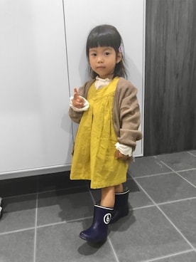 「こども ビームス（コドモビームス）のアイテム（レインシューズ）」を使った、____khr.sさん（キッズ・80cm）の秋コーディネート