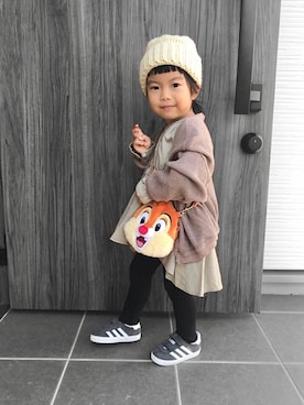 「ビーニー帽」｜「アイテム（その他）」を使った、____khr.sさん（キッズ・80cm）の秋コーディネート