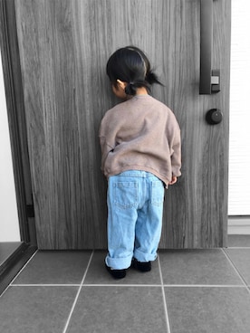 「ゆるカーディガン」｜____khr.sさん（キッズ・90cm）の秋コーディネート