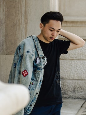 「PULL&BEAR（プルアンドベア）のアイテム（デニムジャケット）」を使った、Strong Sick Catさん（メンズ・168cm）の冬コーディネート