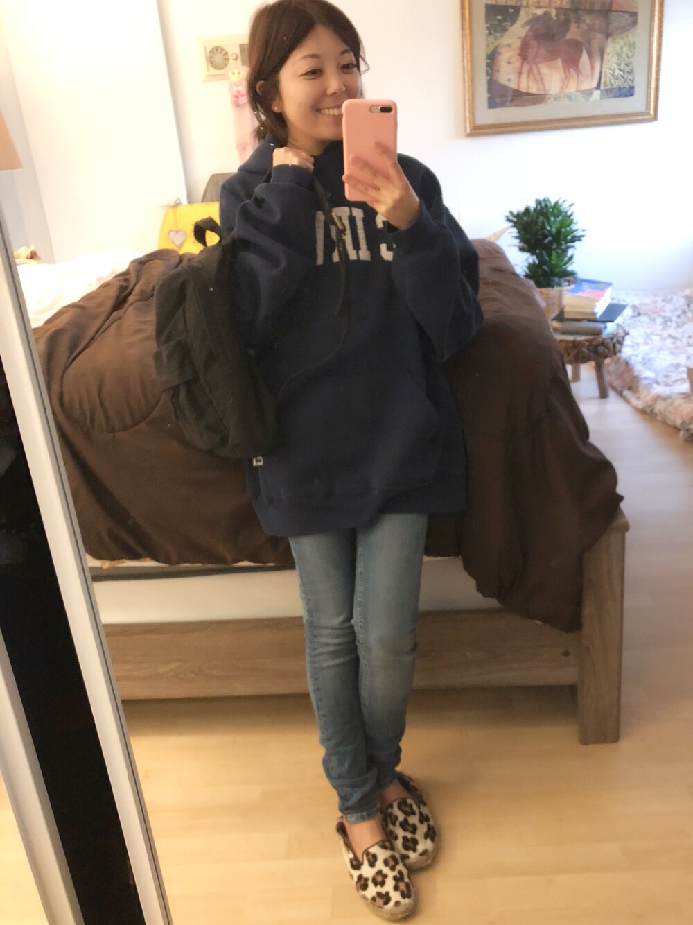 「ラクチンコーデ、パンツスタイル、秋冬、オトナカジュアル、outfit、プチプラコーデ、デニムパンツ、denim、vintage、VINTAGE」｜「ZARAのアイテム（デニムパンツ、その他）」を使った、Gummy Gabさん（レディース・155cm）の秋コーディネートの1枚目の写真