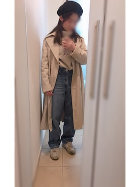 「Right-on（ライトオン）のアイテム（ハンチング/ベレー帽）」を使った、nachiさん（レディース・148cm）の春コーディネート
