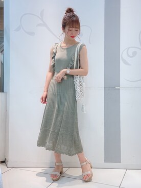 「透かし柄」｜「アイテム（ワンピース/ドレス）」を使った、るんさん（レディース・163cm）の秋コーディネート
