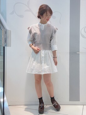 「MAJESTIC LEGON（マジェスティックレゴン）のアイテム（チュニック）」を使った、るんさん（レディース・163cm）の秋コーディネート