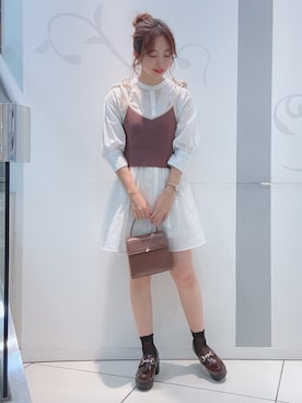 「MAJESTIC LEGON（マジェスティックレゴン）のアイテム（チュニック）」を使った、るんさん（レディース・163cm）の秋コーディネート