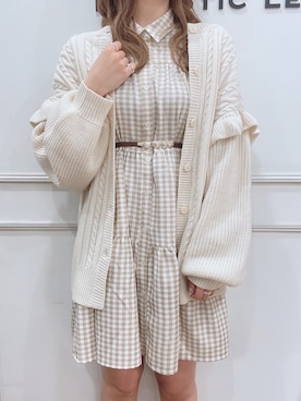 「ロングニット」｜「アイテム（ワンピース/ドレス）」を使った、るんさん（レディース・163cm）の春コーディネート