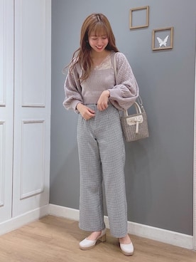 「透かし柄」｜るんさん（レディース・163cm）の春コーディネート