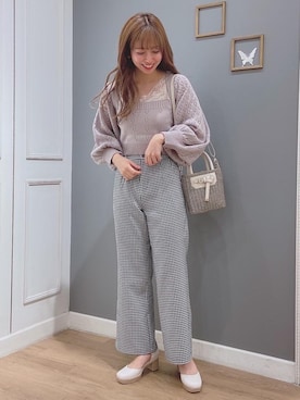 「透かし柄」｜るんさん（レディース・163cm）の春コーディネート