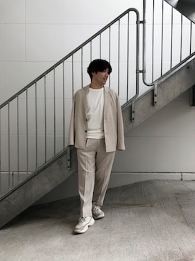 「COLONY 2139（コロニートゥーワンスリーナイン）のアイテム（テーラードジャケット）」を使った、ユーダイさん（メンズ・170cm）の春コーディネート
