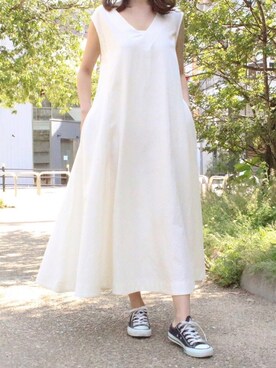 「日系休闲」｜「アイテム（ワンピース/ドレス）」を使った、MODEROBE.OFFICIALさん（レディース・165cm）の春コーディネート