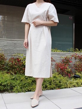 「日系极简」｜「アイテム（サンダル）」を使った、MODEROBE.OFFICIALさん（レディース・165cm）の春コーディネート