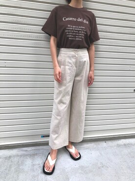 「日系极简」｜「アイテム（サンダル）」を使った、MODEROBE.OFFICIALさん（レディース・165cm）の夏コーディネート