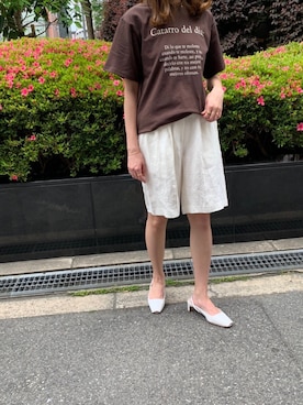「日系极简」｜「アイテム（サンダル）」を使った、MODEROBE.OFFICIALさん（レディース・165cm）の夏コーディネート