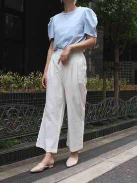 「日系极简」｜「アイテム（サンダル）」を使った、MODEROBE.OFFICIALさん（レディース・165cm）の夏コーディネート