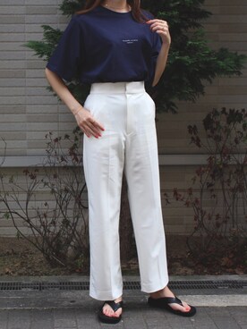 「日系极简」｜「アイテム（サンダル）」を使った、MODEROBE.OFFICIALさん（レディース・165cm）の夏コーディネート