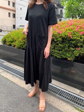 「日系休闲」｜「アイテム（ワンピース/ドレス）」を使った、MODEROBE.OFFICIALさん（レディース・165cm）の夏コーディネート