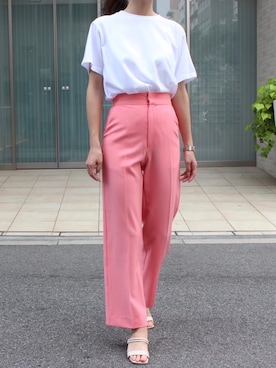 「日系极简」｜「アイテム（サンダル）」を使った、MODEROBE.OFFICIALさん（レディース・165cm）の夏コーディネート