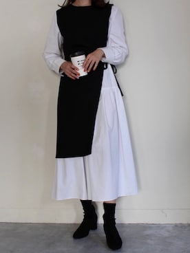 「日系极简」｜「アイテム（ブーツ）」を使った、MODEROBE.OFFICIALさん（レディース・165cm）の秋コーディネート