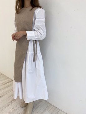 「アイテム（シャツワンピース）」を使った、MODEROBE.OFFICIALさん（レディース・165cm）の秋コーディネート