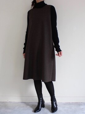 「日系极简」｜「アイテム（ワンピース/ドレス）」を使った、MODEROBE.OFFICIALさん（レディース・165cm）の秋コーディネート