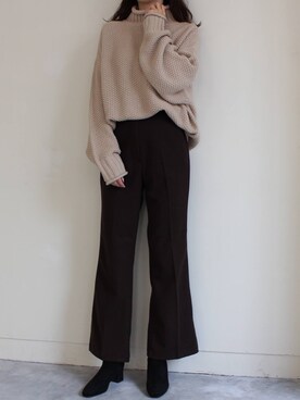 「MODE ROBE（モードローブ）のアイテム」を使った、MODEROBE.OFFICIALさん（レディース・165cm）の冬コーディネート