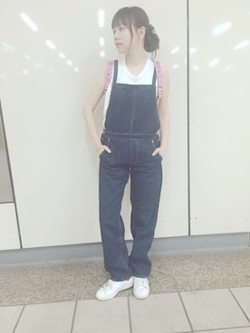 「SCHOTT」｜「アイテム（オールインワン・サロペット）」を使った、Yuさん（レディース・160cm）の夏コーディネート