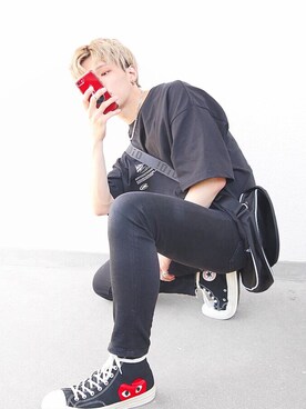 「LMCのアイテム（Tシャツ/カットソー）」を使った、Kazumaさん（メンズ・178cm）の夏コーディネート
