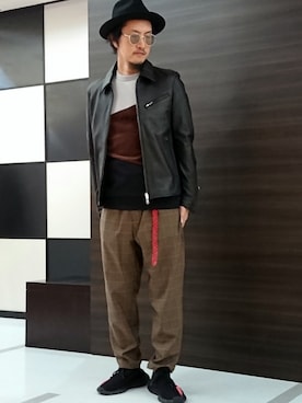 「tk.TAKEO KIKUCHI（ティーケータケオキクチ）のアイテム（ライダースジャケット）」を使った、tk.TAKEO KIKUCHI 小倉駅前アイム店さん（メンズ・173cm）の秋コーディネート