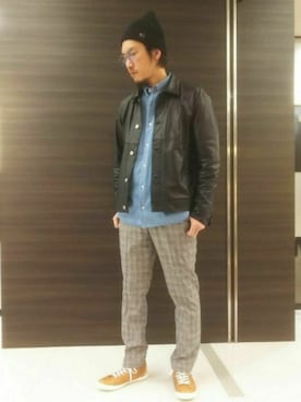 「tk.TAKEO KIKUCHI（ティーケータケオキクチ）のアイテム（帽子）」を使った、tk.TAKEO KIKUCHI 小倉駅前アイム店さん（メンズ・171cm）の冬コーディネート