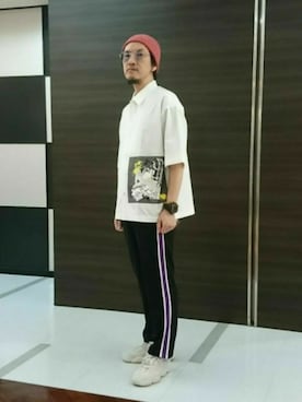 「tk.TAKEO KIKUCHI（ティーケータケオキクチ）のアイテム（その他パンツ）」を使った、tk.TAKEO KIKUCHI 小倉駅前アイム店さん（メンズ・173cm）の夏コーディネート