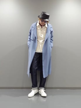 「tk.TAKEO KIKUCHI（ティーケータケオキクチ）のアイテム（トレンチコート）」を使った、tk.TAKEO KIKUCHI 小倉駅前アイム店さん（メンズ・185cm）の冬コーディネート