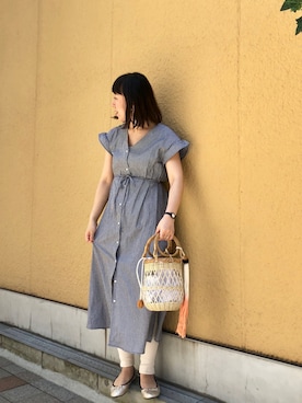 「mystic（ミスティック）のアイテム（ワンピース/ドレス）」を使った、カガヤさん（レディース・162cm）の夏コーディネート
