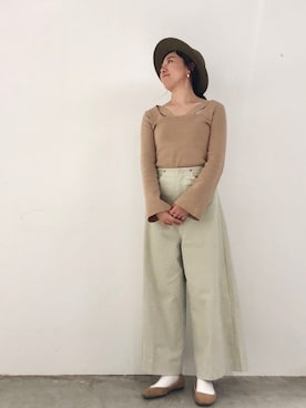 「mystic（ミスティック）のアイテム（ハット）」を使った、カガヤさん（レディース・162cm）の秋コーディネート