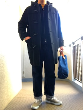 「Polo Ralph Lauren」｜「アイテム（ダッフルコート）」を使った、マンボーさん（メンズ・185cm）の冬コーディネート