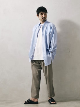 「JOURNAL STANDARD relume（ジャーナルスタンダード　レリューム）のアイテム（セットアップ）」を使った、でーひーさん（メンズ・173cm）の春コーディネート