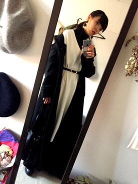 「KBF+（ケービーエフプラス）のアイテム（ハンドバッグ）」を使った、akaneさん（レディース・168cm）の冬コーディネート