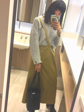 「コーディネート」｜「アイテム（サロペット/オーバーオール）」を使った、akaneさん（レディース・168cm）の冬コーディネート