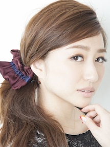 Ange Bloom | サテンchouミニバナナクリップ/Wine(バレッタ/ヘアクリップ)