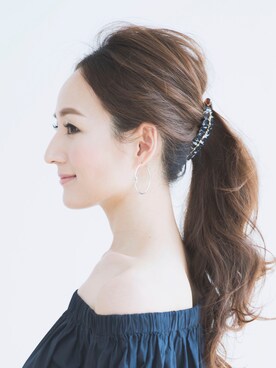 「Ange Bloom（アンジェブルーム）のアイテム（ヘアゴム）」を使った、Ange Bloomさん（レディース・157cm）の冬コーディネート