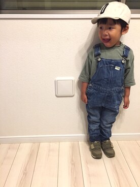 「ZARA（ザラ）のアイテム（サロペット/オーバーオール）」を使った、Ren☆さん（キッズ・80cm）の秋コーディネート