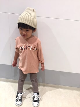 「黒コンバース」｜「アイテム（その他）」を使った、Ren☆さん（キッズ・80cm）の秋コーディネート