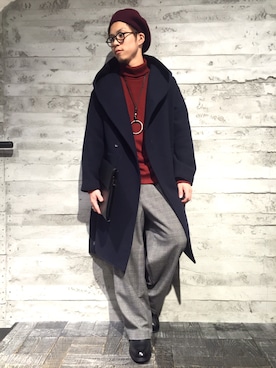 「HARE（ハレ）のアイテム（チェスターコート）」を使った、山川 翔平/HARE西宮ガーデンズさん（メンズ・170cm）の冬コーディネート