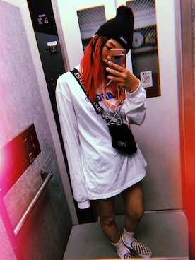 「アイテム（スリッポン）」を使った、nanabe☺︎さん（レディース・170cm）の夏コーディネート