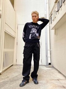 ヒステリックグラマー 24AW 編込 デビル ガール コットン ニット HYSTERIC GLAMOUR - ヒステリックグラマー ニット カーディガン
