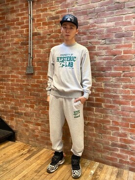 「HYSTERIC GLAMOUR（ヒステリックグラマー）のHYS WHISKY柄 刺繍キャップ（キャップ）」を使った、atさん（メンズ・178cm）の秋コーディネート