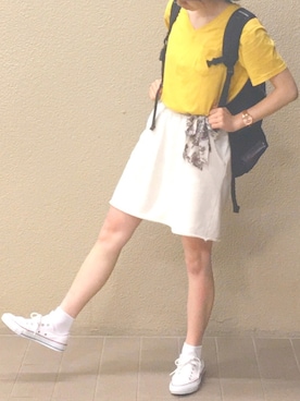 「アイテム（その他ヘアアクセサリー、ホワイト系）」を使った、しらたまさん（レディース・166cm）の夏コーディネート