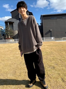 「BACK NUMBER（バックナンバー）のアイテム（スウェット）」を使った、いっしーさん（メンズ・167cm）の冬コーディネート