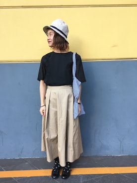 「yuni」｜「アイテム（帽子）」を使った、bulle de savonさん（レディース・151cm）の冬コーディネート